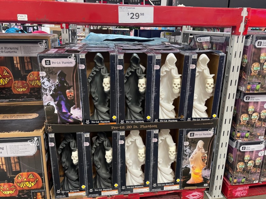 phantom Halloween decorations on display at Sam's Club