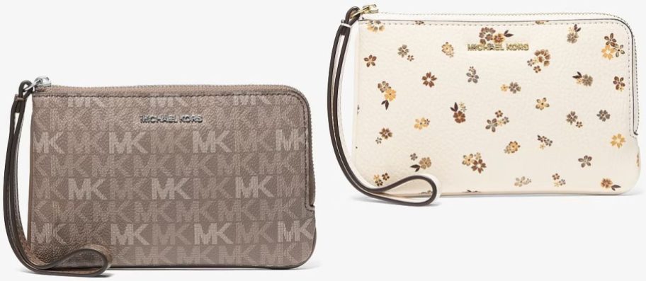 Stock images of two Michael Kors Wristlets