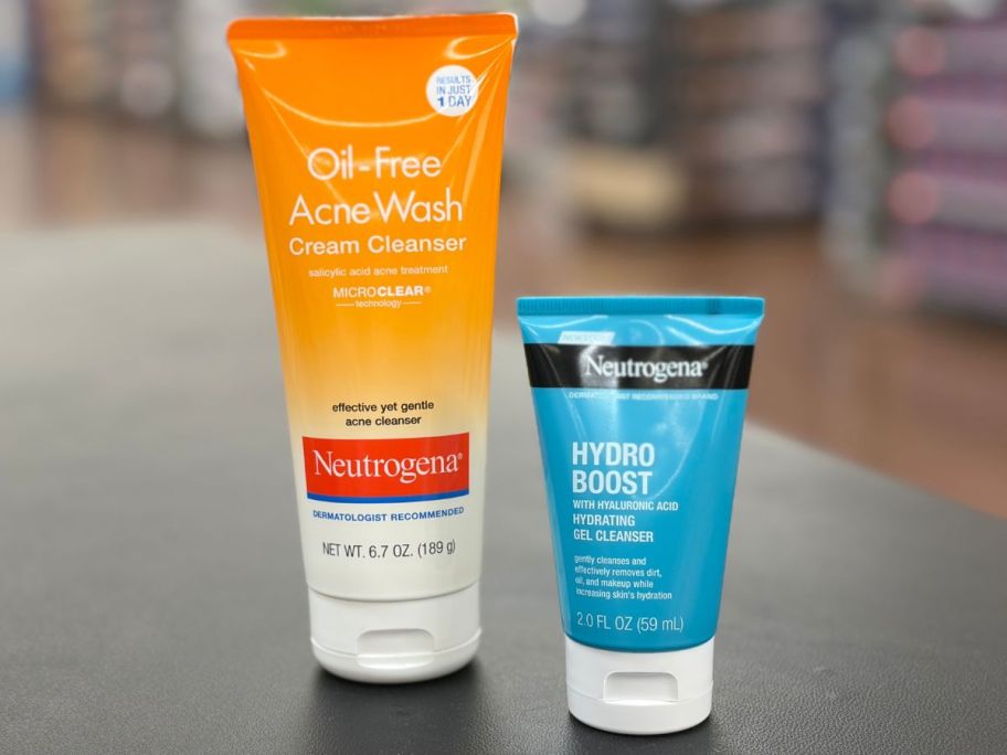 Two Neutrogena Cleansers on counter top