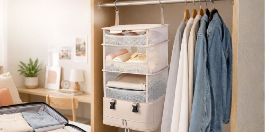 Hanging Closet Organizer Only $14.99 on Amazon (Perfect for Dorms!)