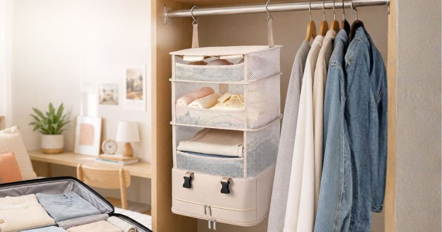 Hanging Closet Organizer Only $14.99 on Amazon (Perfect for Dorms!)