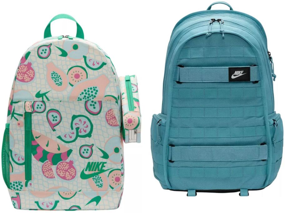 Stock images of two Nike backpacks