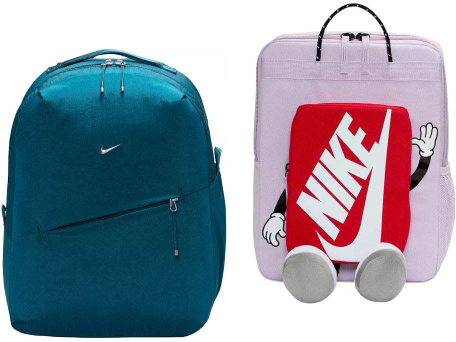 Stock images of two Nike backpacks