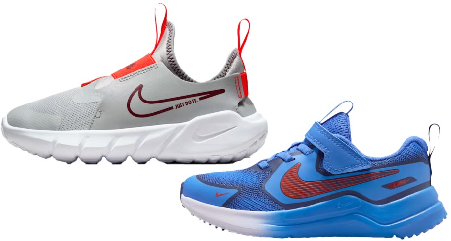 grey and blue nike kids shoes