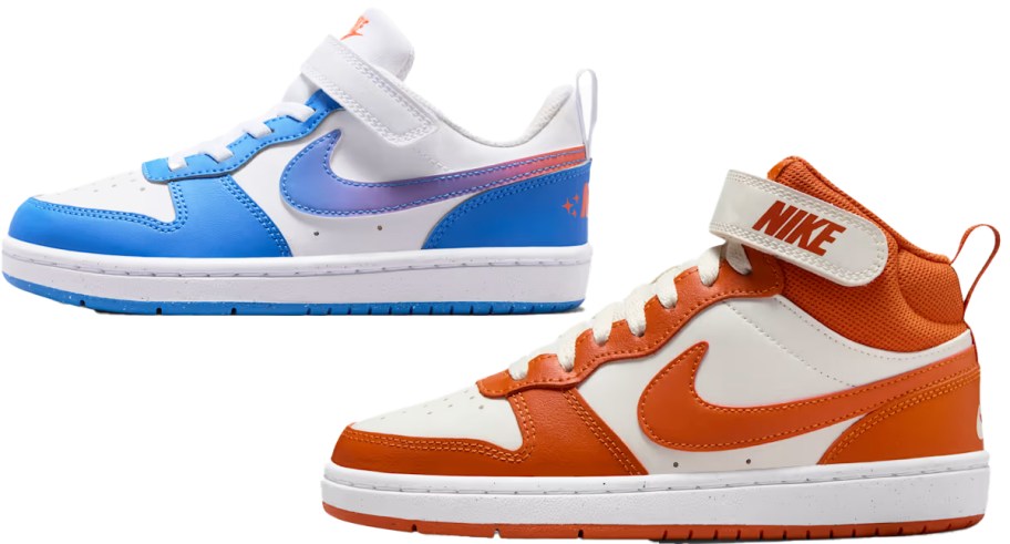blue and orange nike kids sneakers
