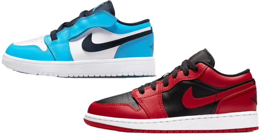 blue and red nike sneakers