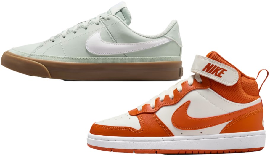 green and orange nike sneakers