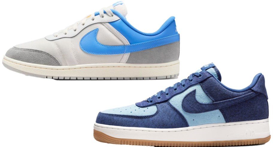 two blue nike sneakers