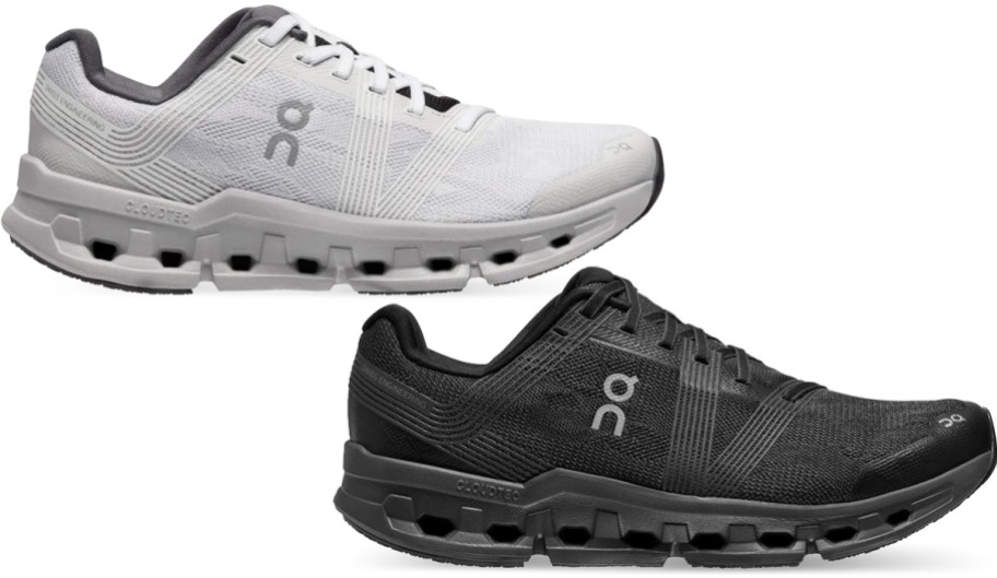 white and black pairs of running shoes