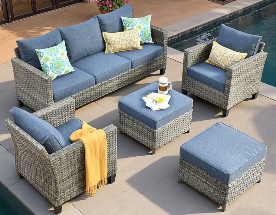 Ovios New Vultros 5-Piece Rattan Sofa Conversation Set&nbsp;