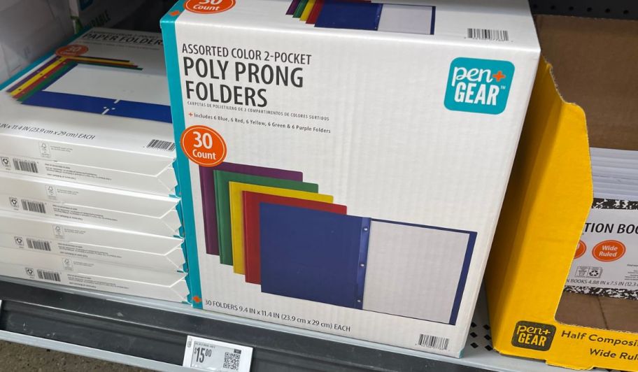 Pen+Gear 3-Prong Poly Folders w 2 Pockets 30-Count