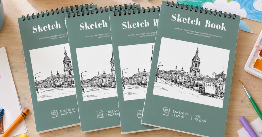 Sketch Books 4-Pack Only $5.84 on Amazon (Great for Drawing & Painting)