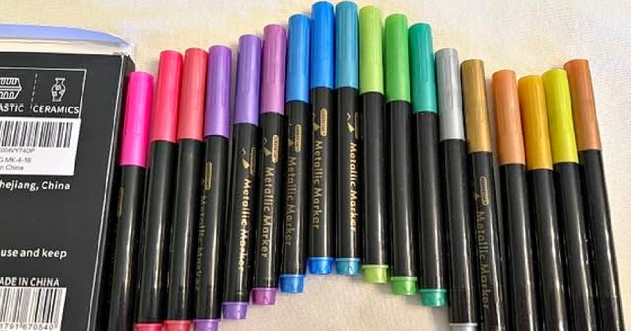 Metallic Glitter Paint Markers 18-Pack Just $4.99 Shipped on Amazon