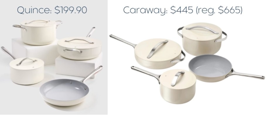 quince vs caraway price comparison on cookware