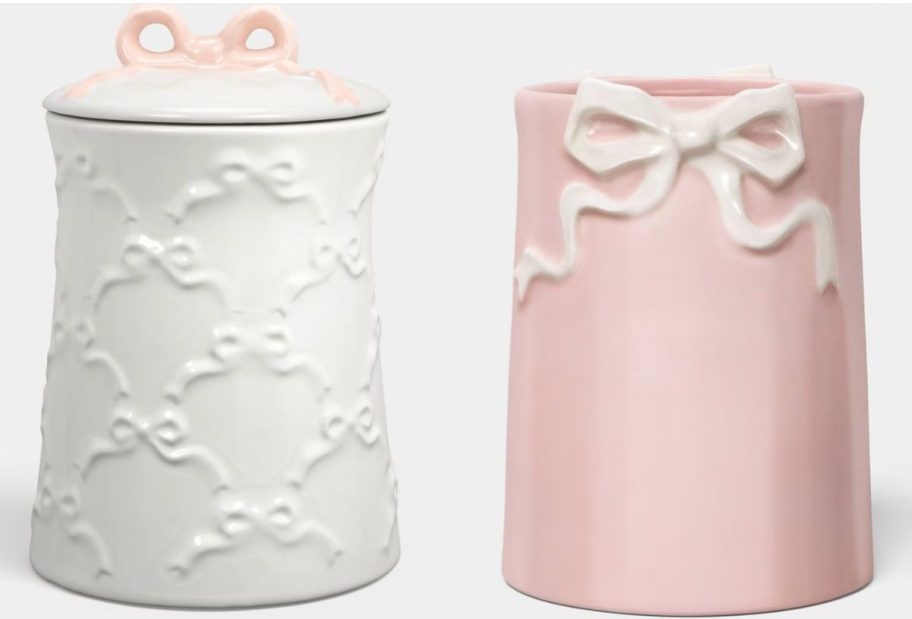 Room Essentials Stoneware Bow Canister and Utensil Holder