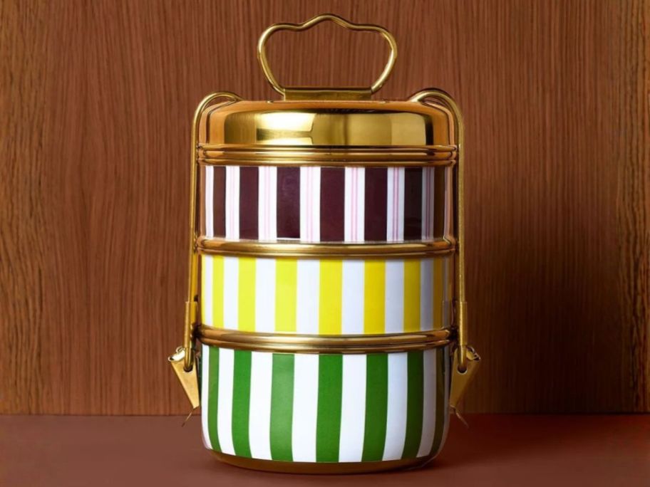 Rosie Assoulin x Target Metal Tiffin Boxes on display