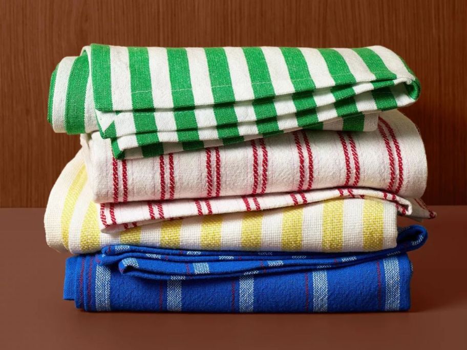 Rosie Assoulin x Target Striped Kitchen Flour Sack Towel 4-Pack stacked