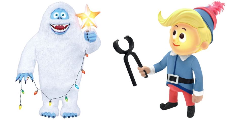 Rudolph the Red-Nosed Reindeer 3' Bumble Animatronic Christmas Decoration and 3' Hermey Animatronic