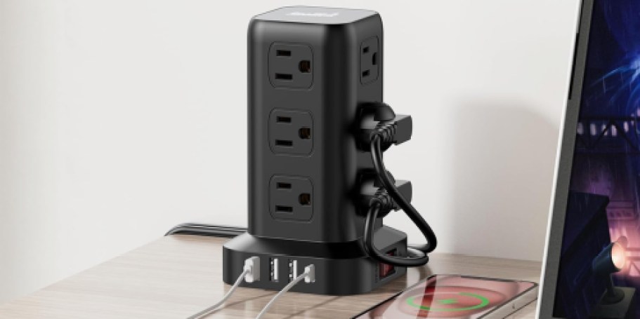 Tower Surge Protector w/ 12 Outlets & 4 USB Ports Just $16.99 on Amazon (Reg. $34)