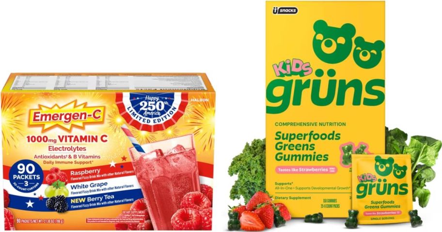 Emergen-C and Kids Gruns supplements from Sam's Club