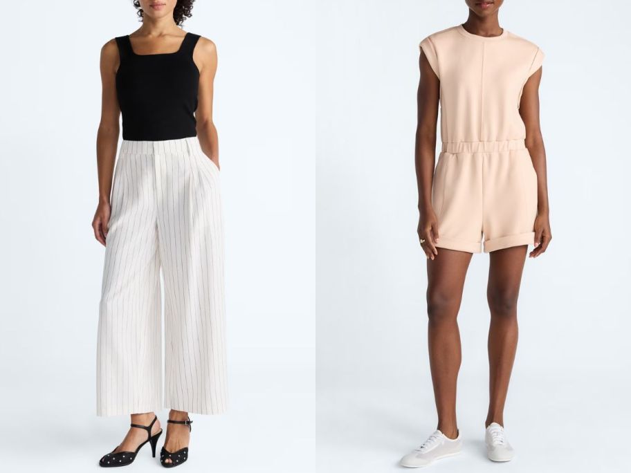 Stock images of two women wearing Scoop clothing from Walmart