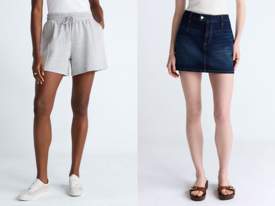 Stock images of two women wearing Scoop clothing from Walmart