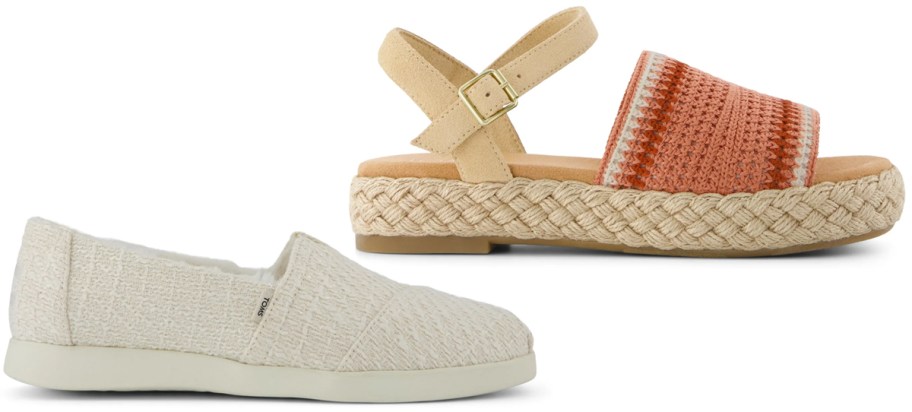 TOMS Women&rsquo;s Alpargata Plus Metallic Faux Fur Shoes, TOMS Women&rsquo;s Abby Flatform Espadrille Sandals