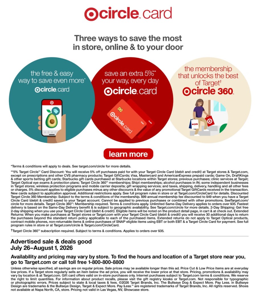 page from Target ad