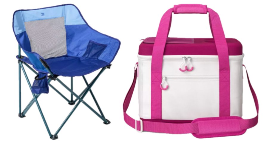 camping chair and cooler