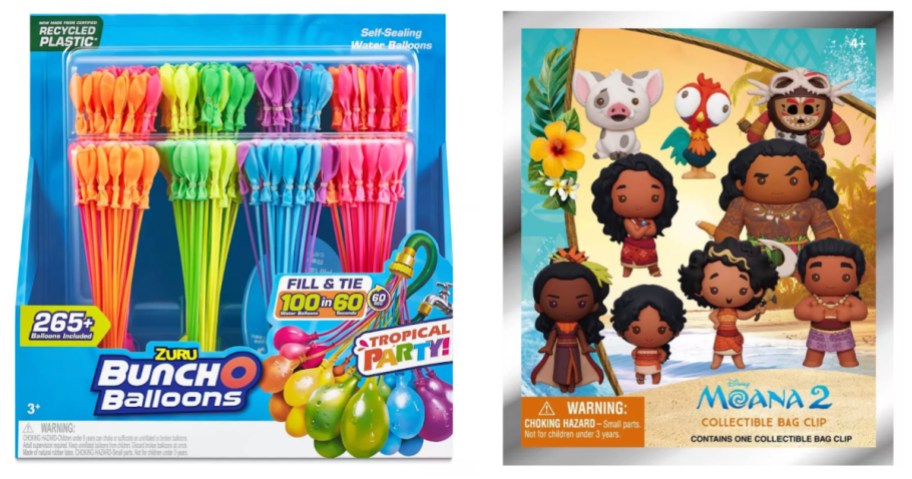 water balloons and moana toy