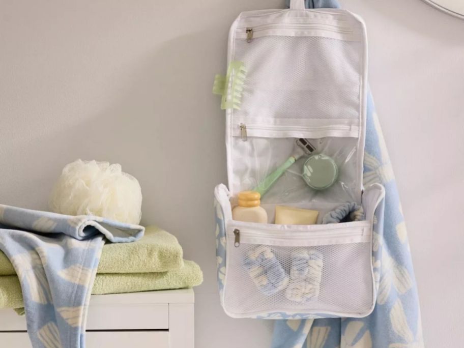 The Big One Hanging Shower Organizer and Matching Bath Wrap