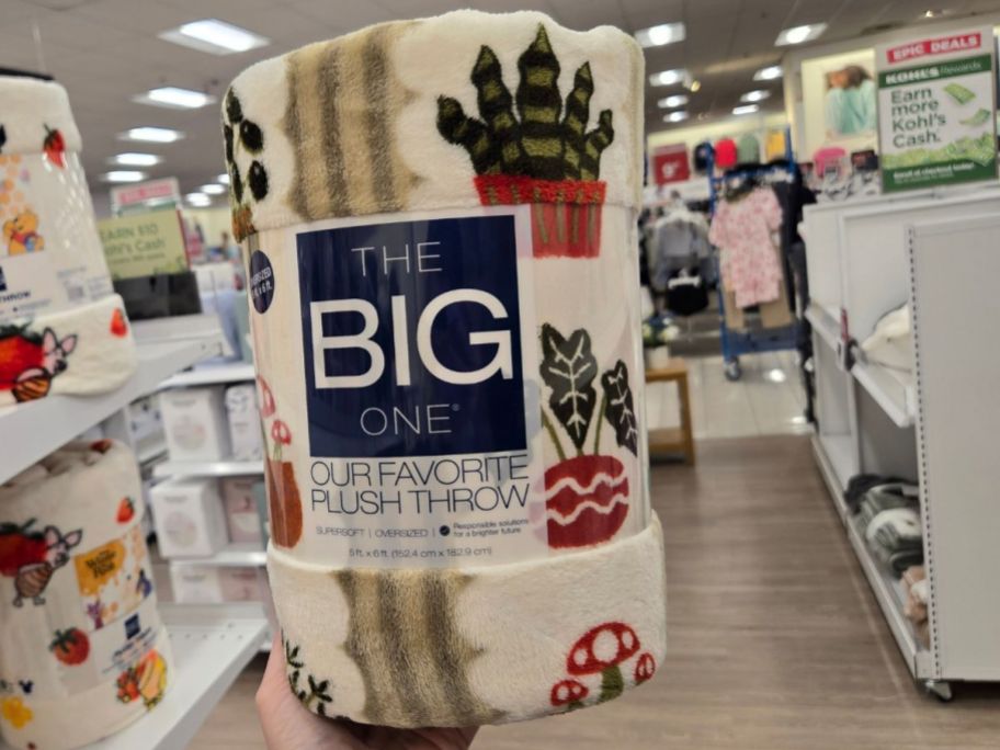 The Big One Throw with plants on it