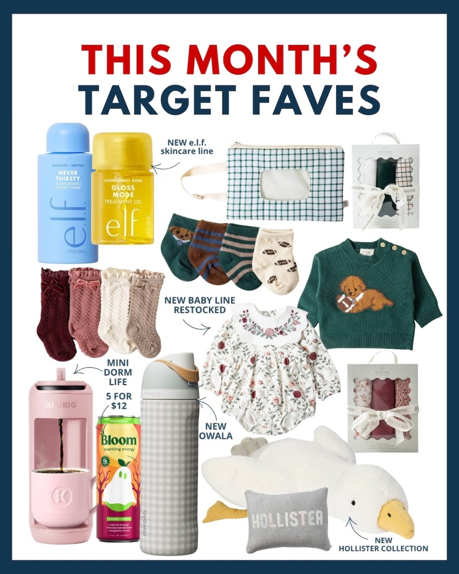 collage of this month's target faves