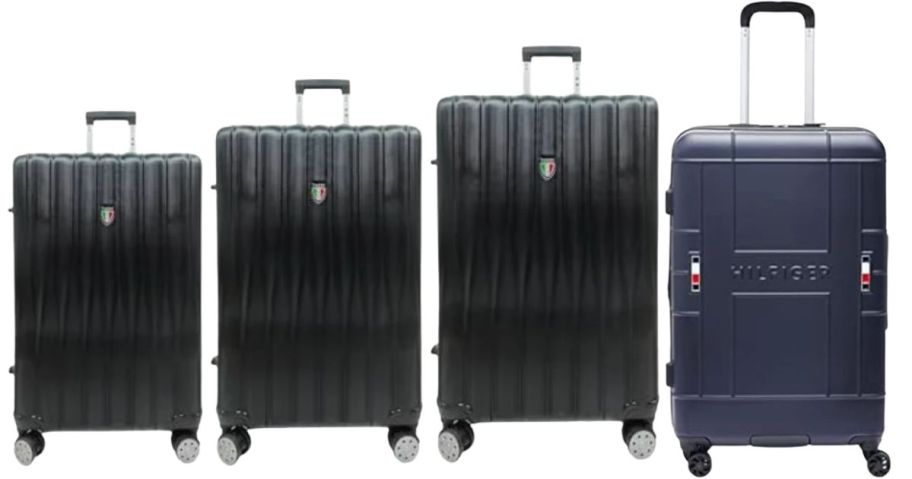 Tucci Italy Baratro Hardside Spinner 3-Piece Luggage Set and Tommy Hilfiger Women's Hardside Upright Luggage