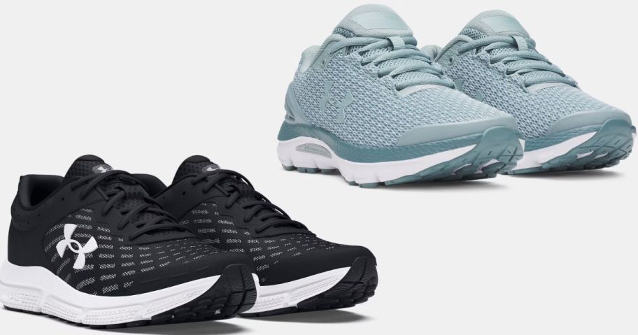 stock images of two pairs of under armour sneakers