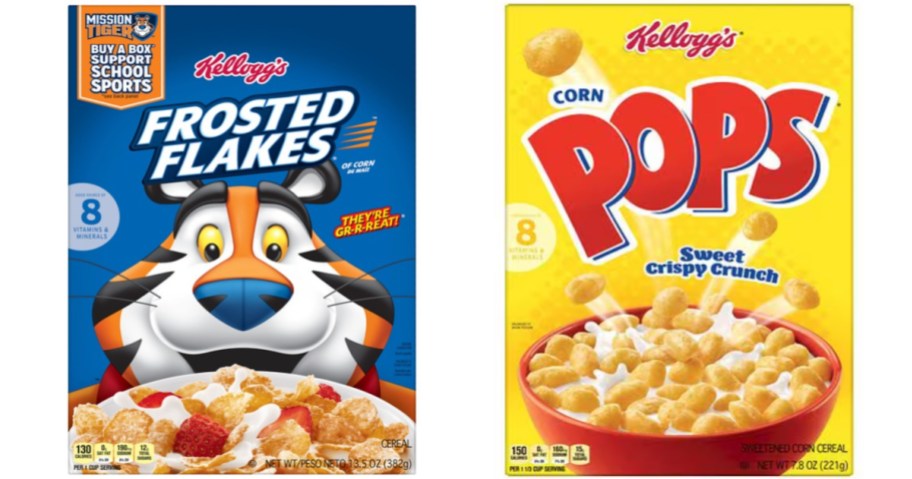 two boxes of cereal