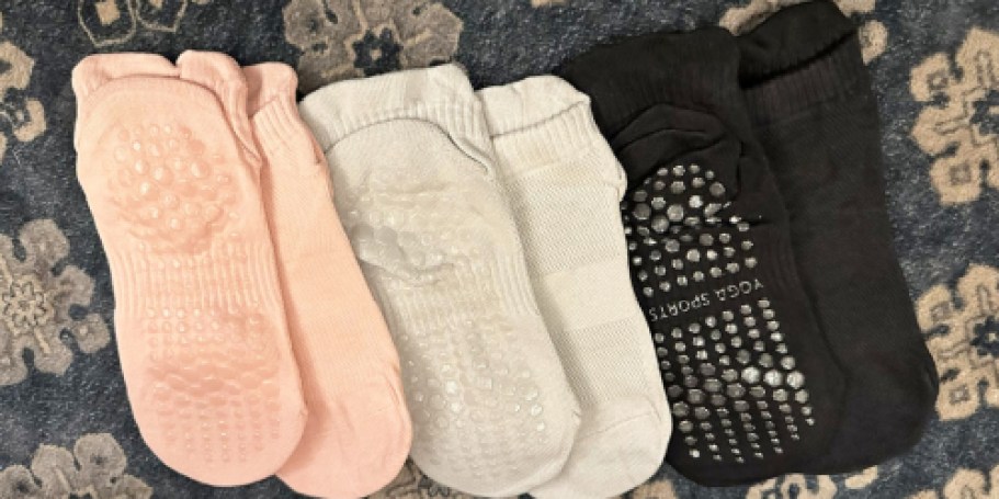 Pilates Grip Socks 3-Pack Just $2.99 on Amazon