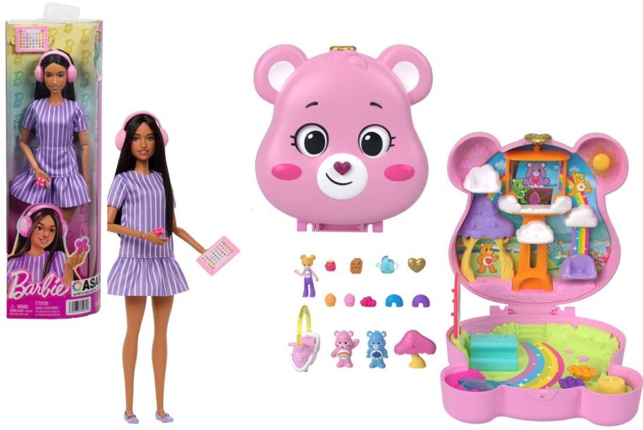 Stock images of Autism Barbie and Polly Pocket Care Bears Compact