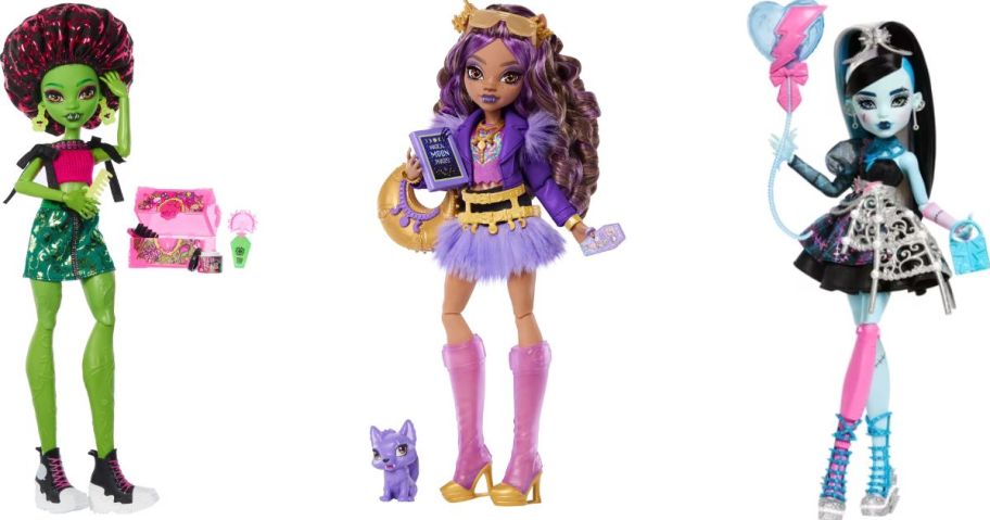 stock images of 3 Monster High Dolls