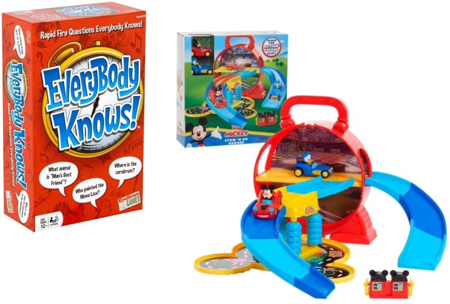 Stock images of Endless Games Everybody Knows! Card Game and Disney Junior Mickey Garage