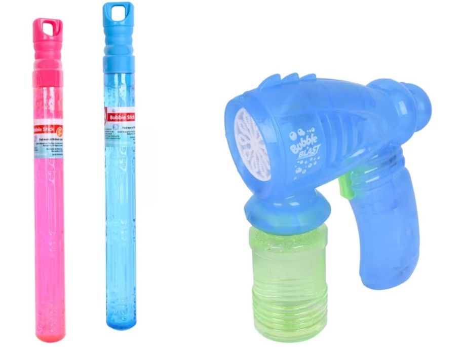 Stock images of play day bubble wands and bubble blaster