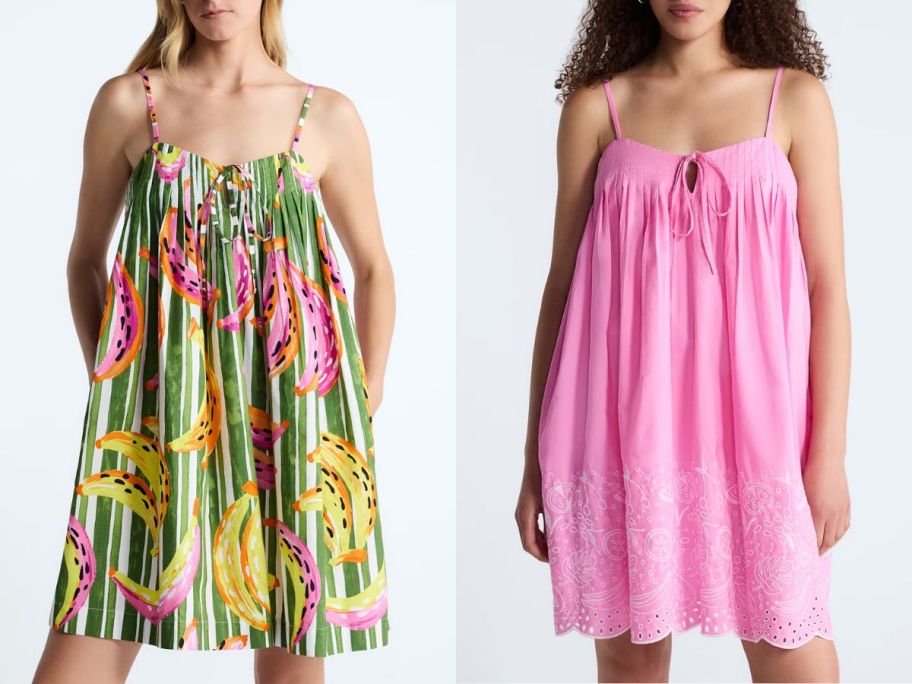 Stock images of two women wearing Walmart dresses