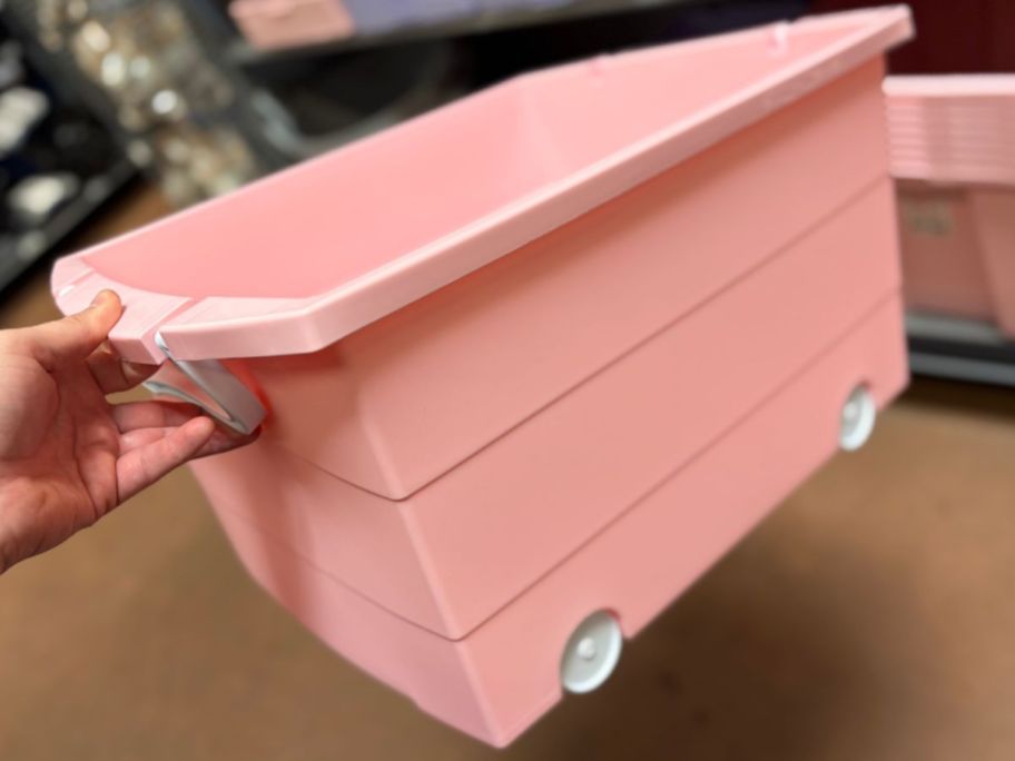 Walmart Mainstays Kids rolling toy storage bin