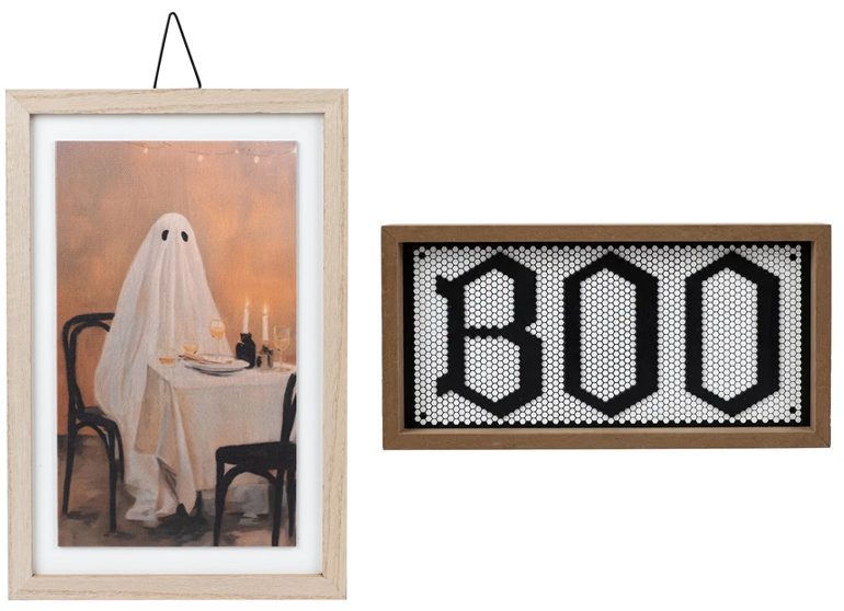 Way To Celebrate Ghostly Dinner Framed Wall Art, Boo Framed Tabletop Sign