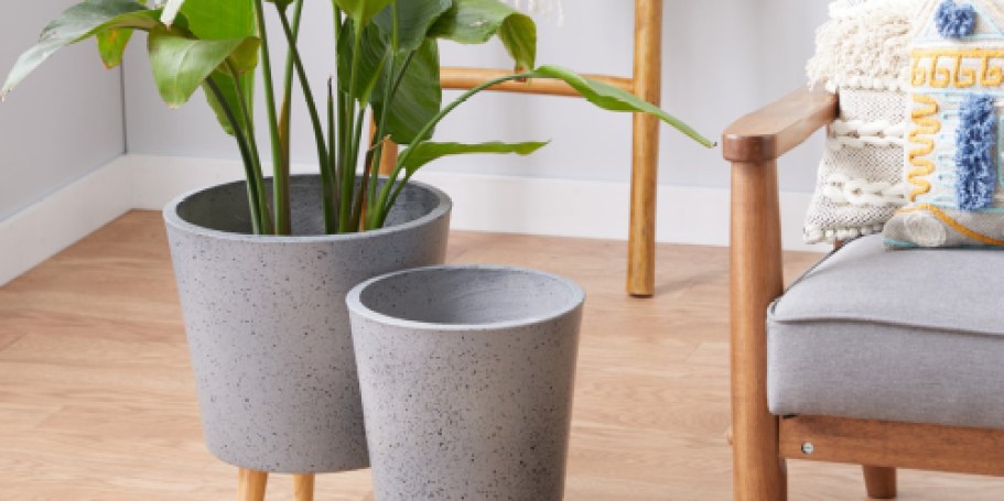 Up to 70% Off Wayfair Planters | Mid-Century Modern 2-Piece Set Just $32.99