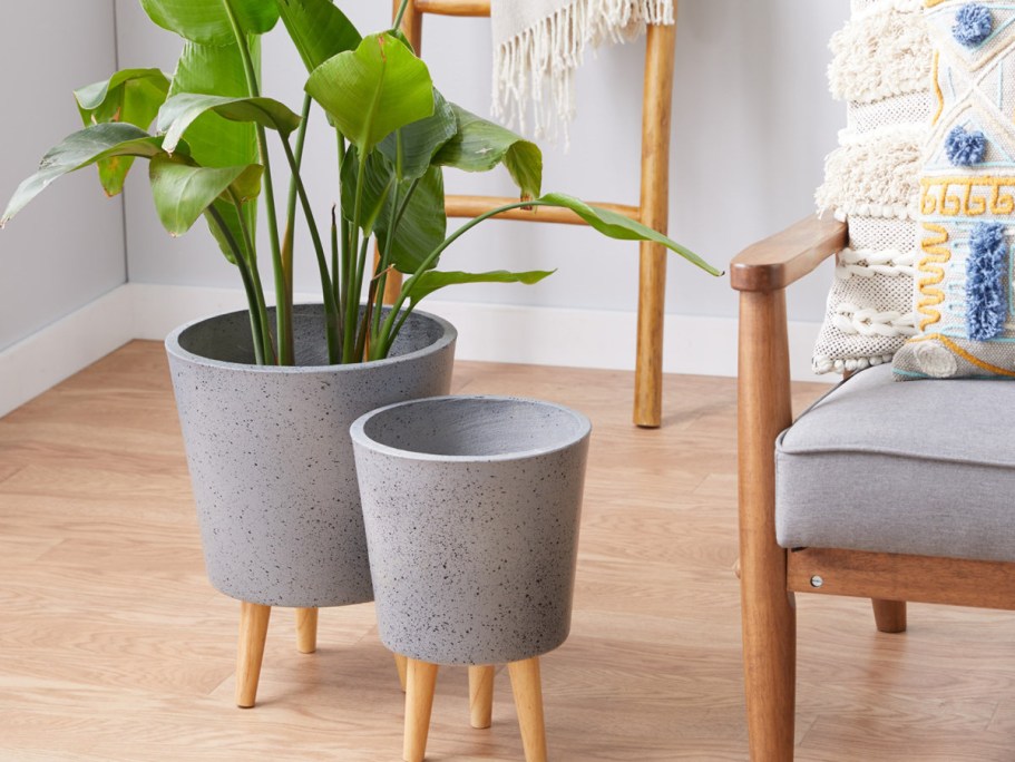 Up to 70% Off Wayfair Planters | Mid-Century Modern 2-Piece Set Just $32.99