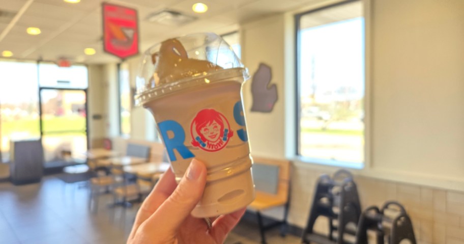 Wendy's Frosty in hand