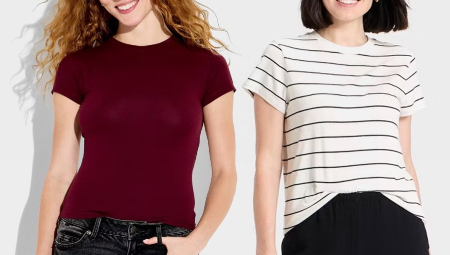 Wild Fable Women's Crewneck T-Shirt and A New Day Women's Perfect Tee