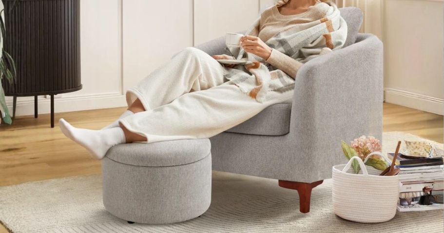 Up to 70% Off Wayfair Chairs | Barrel Chair w/ Storage Ottoman Only $246.99 Shipped