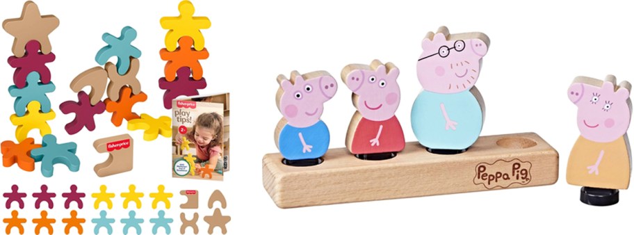 wooden Fisher-Price and Peppa Pig toys